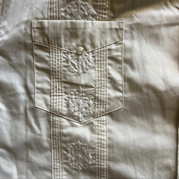 Mens Guayabera- Cubavera- Shirt- Ivory Size XXL Fiesta Mariachi Wedding - Picture 4 of 8